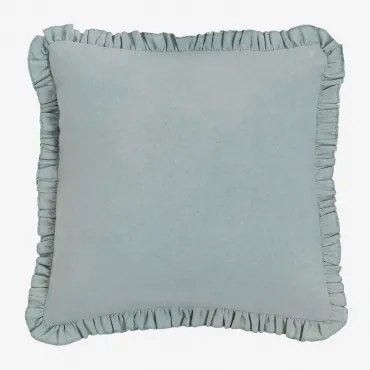 Vierkant Kussen 40x40 Cm Van Arassu-katoen Licht Blauw Grijs - Sklum