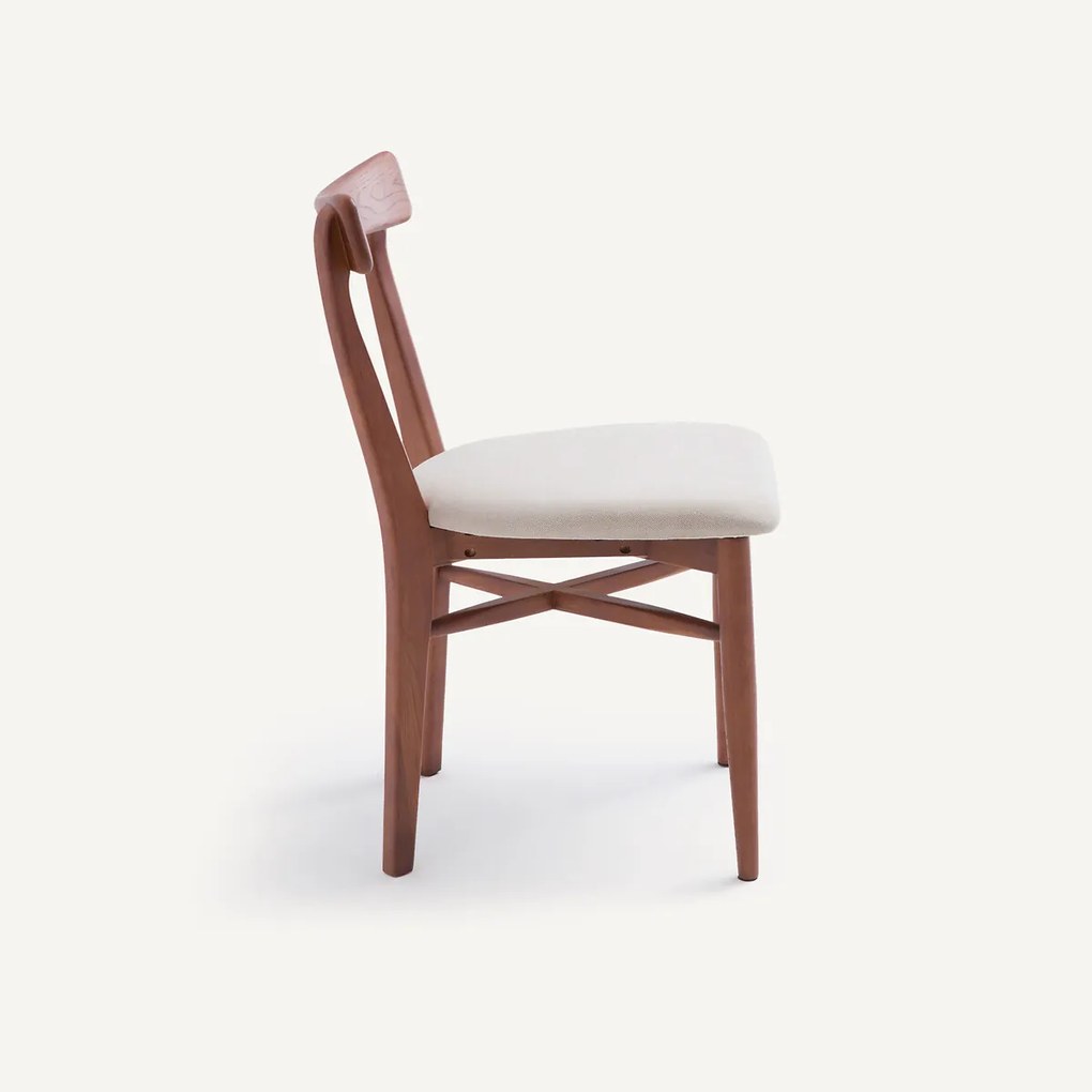 Set van 2 stoelen van eikenhout en katoen/linnen Bree