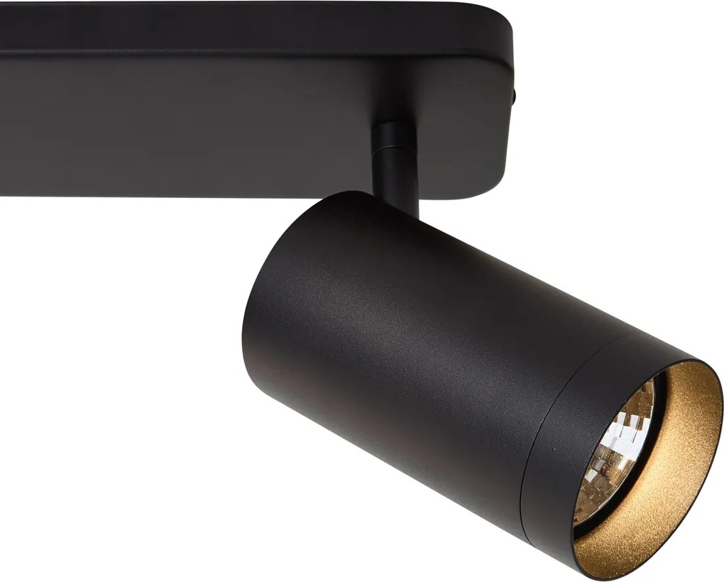 Moderne plafondlamp zwart 2-lichts GU10 70mm - Jeana Luxe