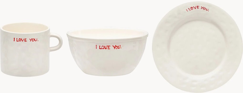 Ontbijtset I Love You, 1 persoon, 3-delig
