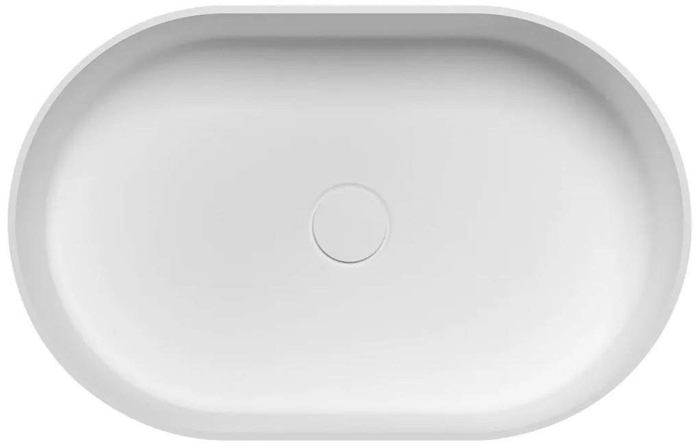 Sapho Thin ovale waskom solid surface 55x35cm wit mat
