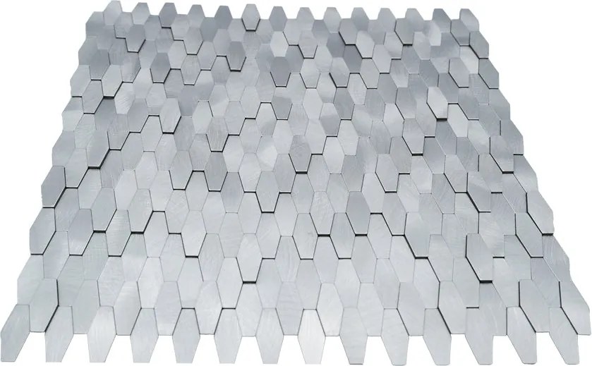 Zelfklevende Mozaïektegels Metaal | Picket 3D Zilver | 31×30 cm | Keuken, Bad & WC