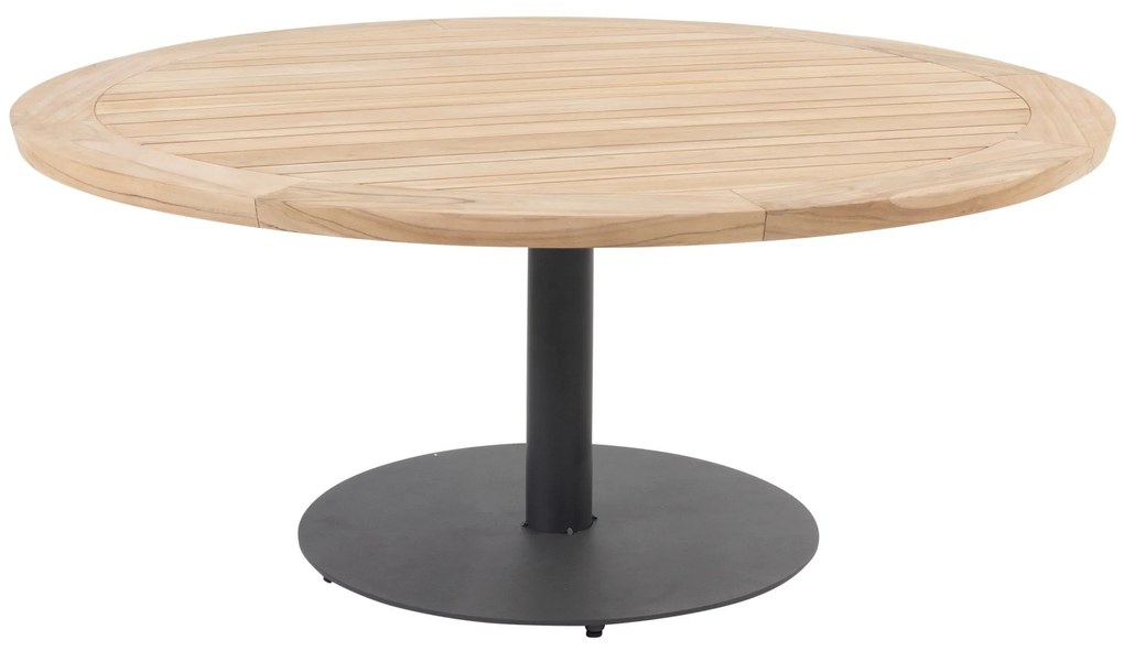 Saba low dining teak tafel 160ØxH69 cm met antraciet onderstel Taste 4SO