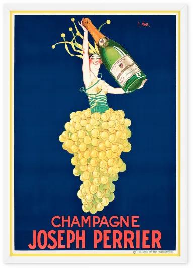 Champagne vintage drinks, ingelijste print, A2, multi