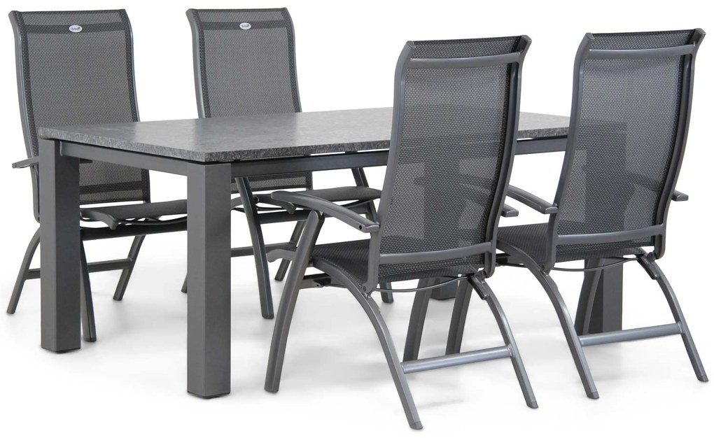 Tuinset 4 personen 180 cm Aluminium/Textileen Grijs Hartman Summerland/Alaska