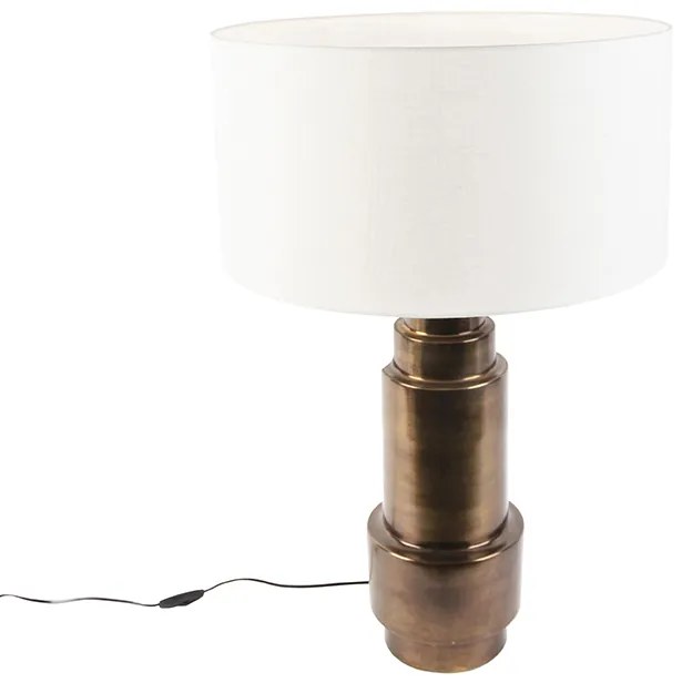 Art Deco tafellamp met kap wit 50 cm - Bruut Art Deco E27 rond Binnenverlichting Lamp