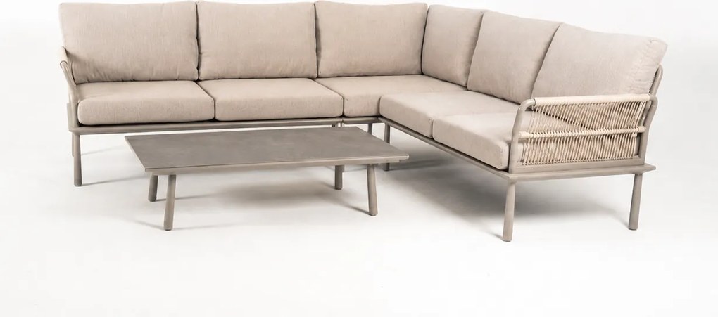 DATHO OUTDOOR Hoek Loungeset - Trino - Aluminium - Beige - Datho Outdoor