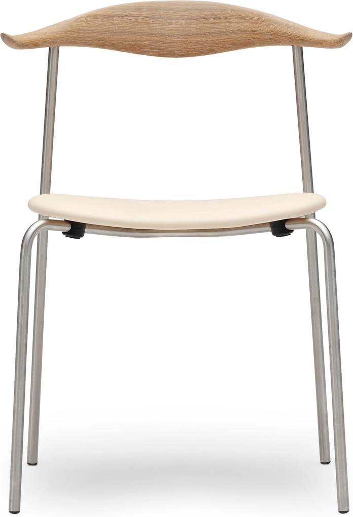 Carl Hansen & Son CH88P stoel stainless steel - wit geolied eiken - Loke 7210 leer