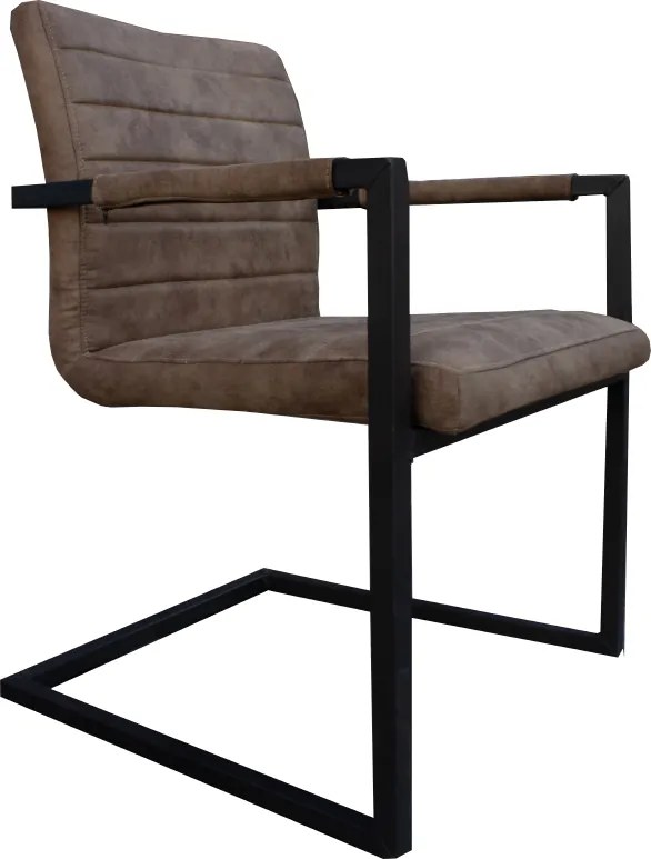 Eetkamerstoel - Apollo II - stof Cowboy retro lederlook taupe