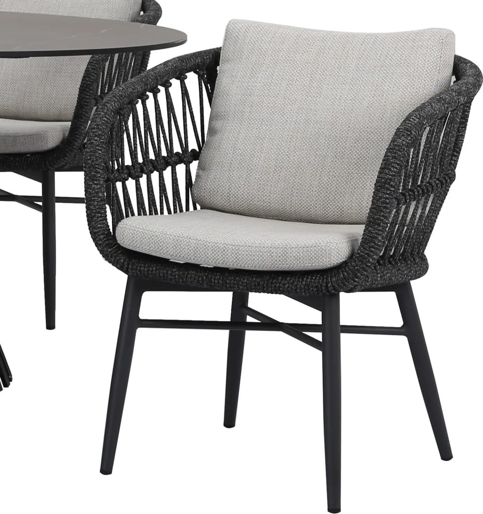 Arezzo dining tuinstoel antraciet rope