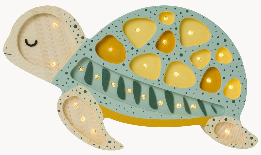 Handgemaakte LED-kinderlamp Turtle met timerfunctie en afstandsbediening, dimbaar