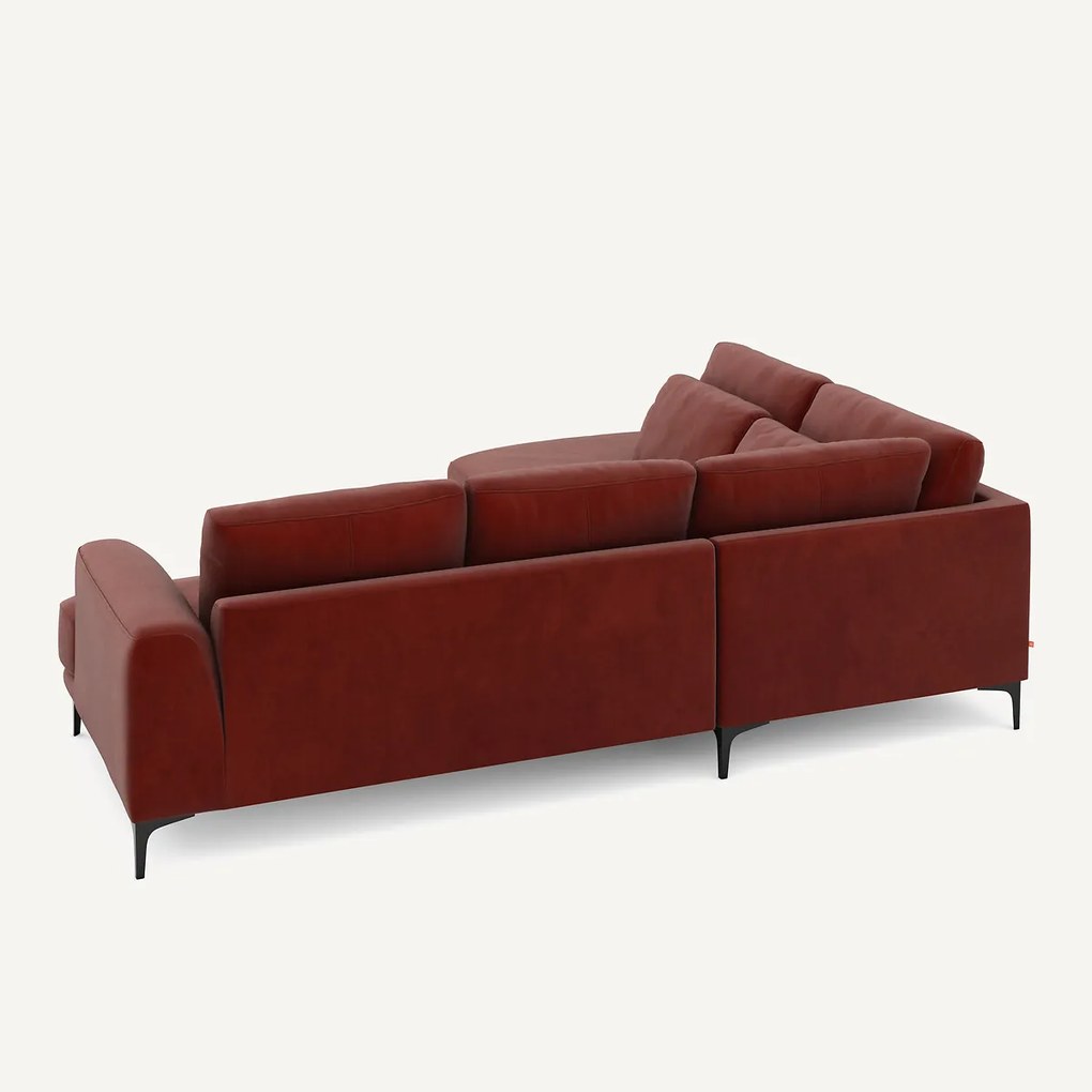 Rechtse hoekbank met leuning in fluweel, Marsile