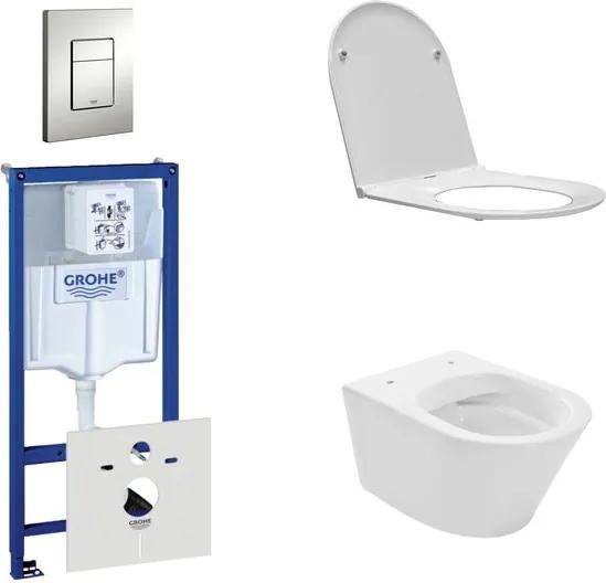 Wiesbaden Vesta Rimfree toiletset bestaande uit inbouwreservoir, toiletpot met softclose en quickrelease toiletzitting en bedieningsplaat mat chroom 0729205/SW96079/SW95748/0720002