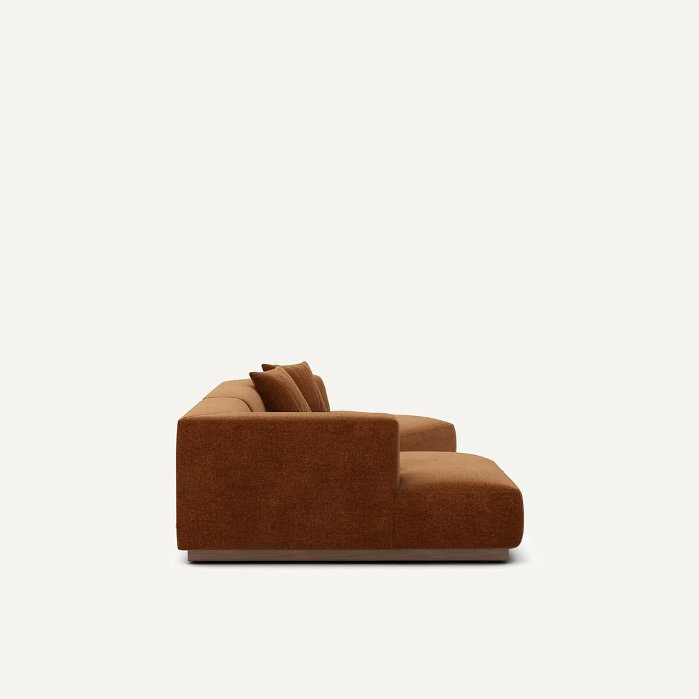 Open hoekbank in chenille fluweel, Jacopo