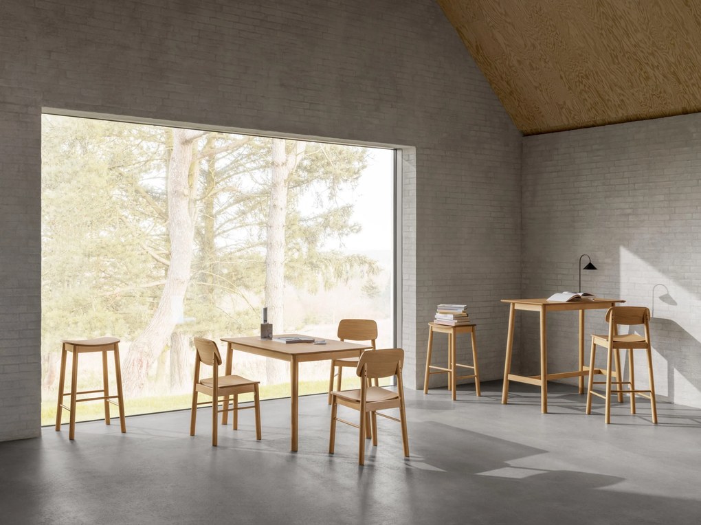 ZARION Eiken Natuur – HOGE BARTAFEL-/KEUKENTAFEL IN HOUTFINEER