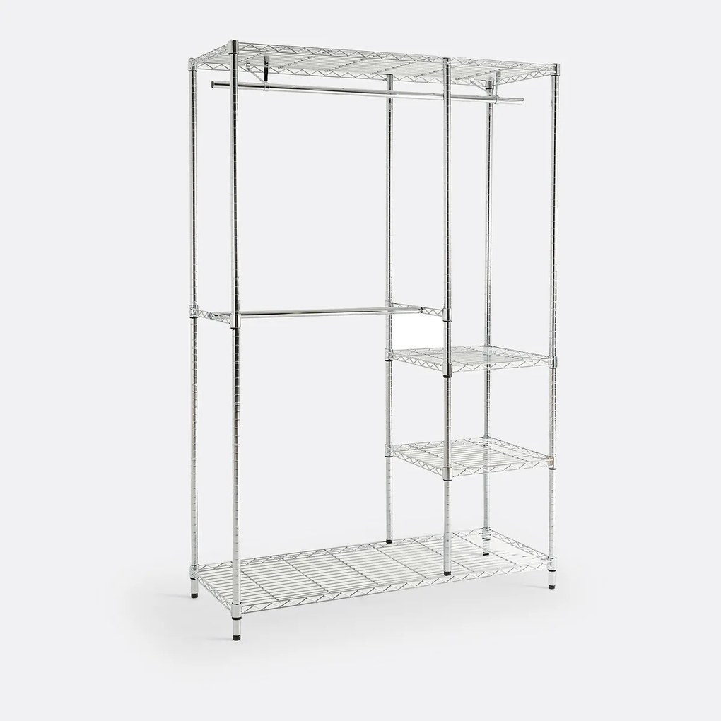 Rek met 2 hangstaven en 4 legplanken, Fozzo
