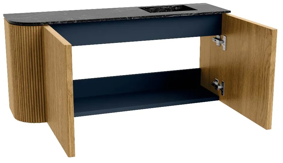 Mondiaz Joya DLux 90cm toiletmeubel ronding links oak met wastafel faye rechts 1 kraangat lava