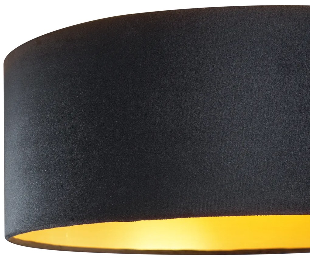 Moderne plafondlamp zwart velours 40cm incl. LED 3-staps dimbaar - Sue Modern rond Binnenverlichting Lamp