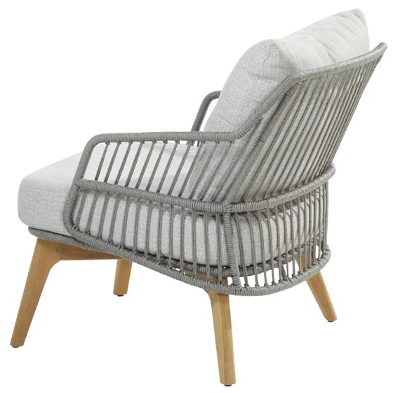4 Seasons Outdoor Ancora loungeset teak Silver grey SALE Loungeset houtkleur weerbestendig