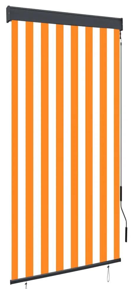 vidaXL Rolgordijn voor buiten 80x250 cm wit en oranje