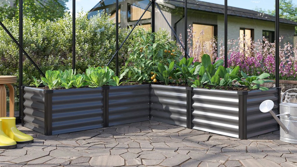 Vitavia Verhoogd zaaibed Linus In&amp;Out 401 M - graniet/zwart - 40,3cm