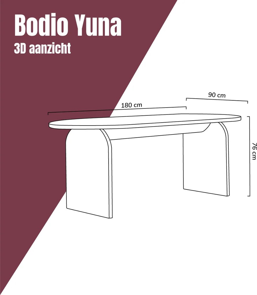 Organische Tafel Walnoot Bruin 180 Cm - 180 X 90cm.