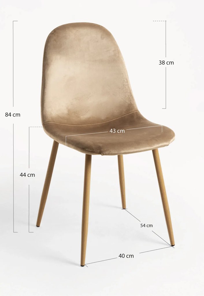 Set 4 Teok Fluwelen Stoelen