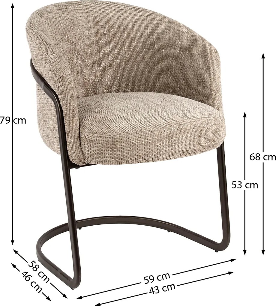 Moderne Armstoel Met Bronzen Frame Zand