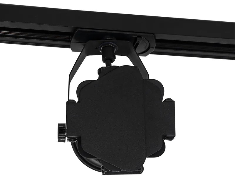 Modern railsysteem met 5 spots zwart 1-fase  - Iconic Movie