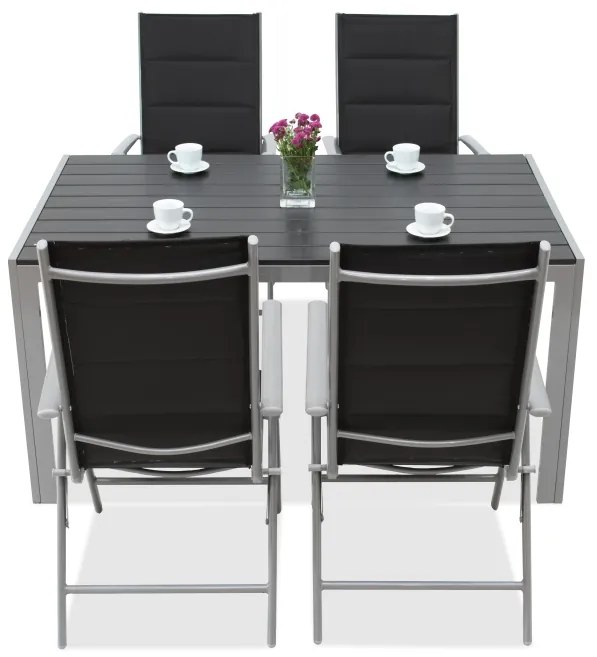 Aluminium tuinset polywood Verona voor 4 personen