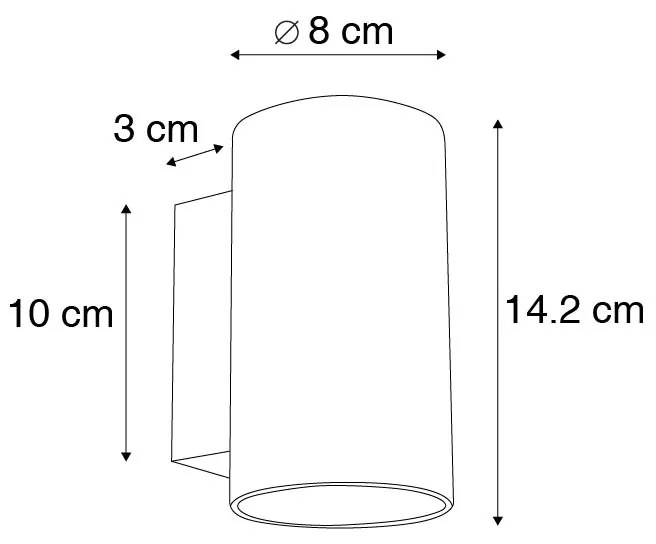 Moderne wandlamp zwart rond 2-lichts - Sandy Design, Modern GU10 Binnenverlichting Lamp