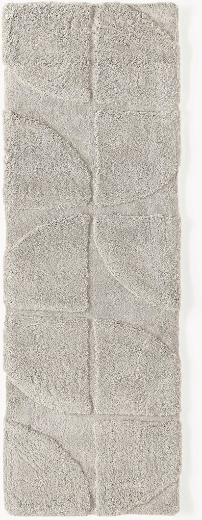 Pluizige hoogpolige loper Jade met verhoogde hoog-laag structuur