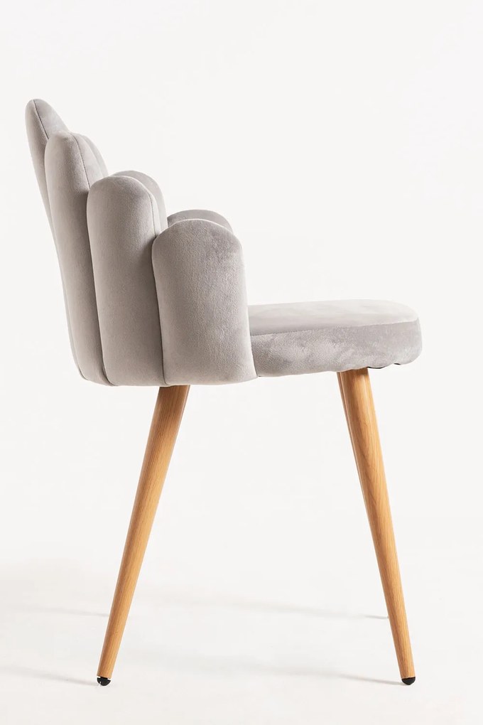 Set 4 Fluwelen Handstoelen