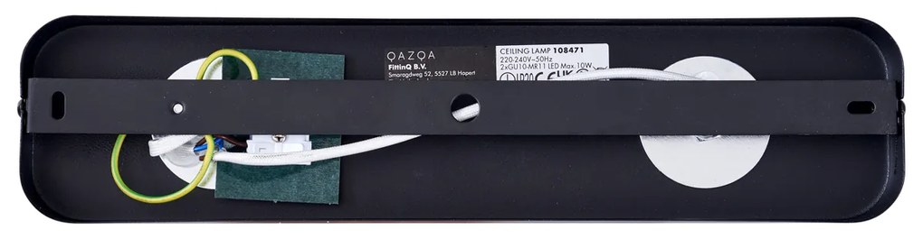 Afgeronde plafondspot zwart GU10 35mm 2-lichts draai- en kantelbaar - Kate