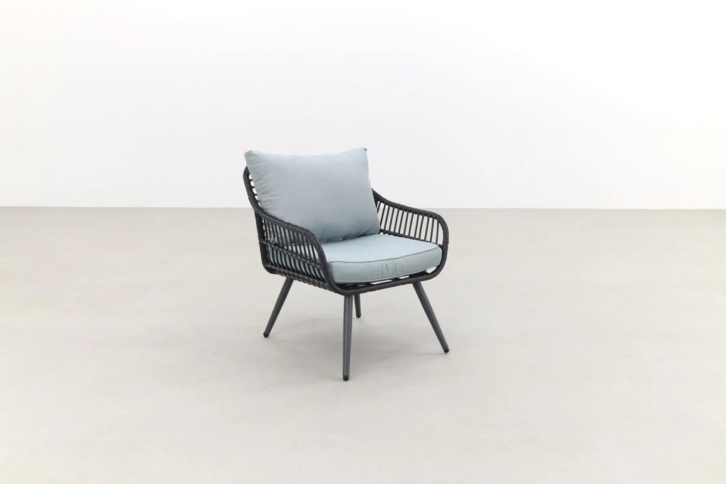 Garden Impressions Margriet stoel-bank loungeset - Carbon black/Mint grey - 5 delig
