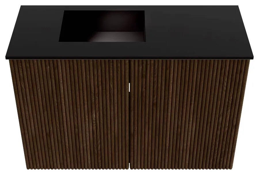 Mondiaz Joya 60cm toiletmeubel walnut met wastafel faye links 1 kraangat urban