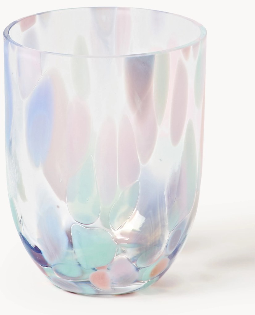 Mondgeblazen waterglazen Big Confetti, 6 stuks