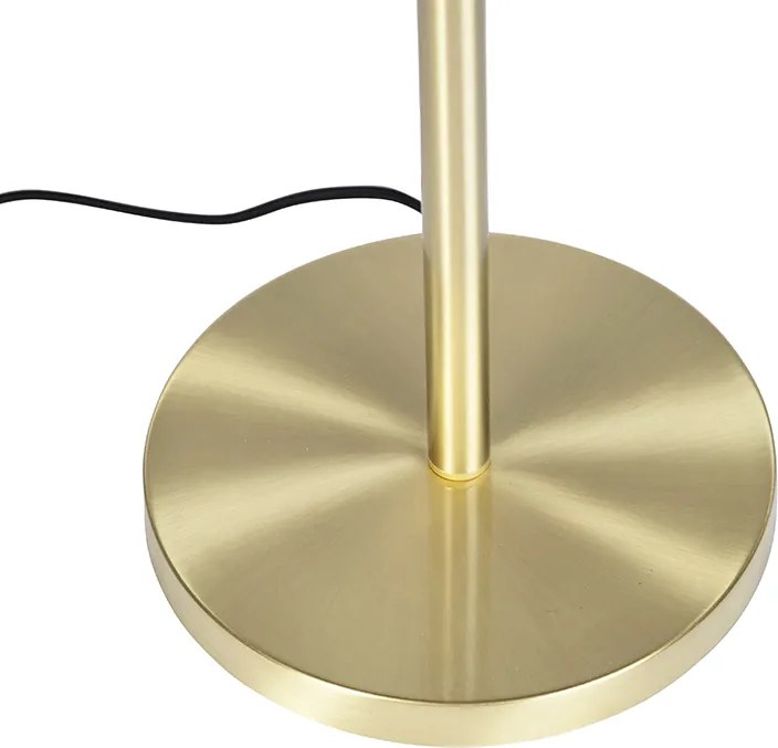 Vloerlamp messing met pauw kap 40 cm - Simplo
