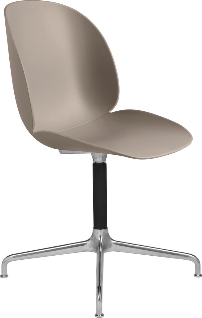 Gubi Beetle stoel met zwart/gepolijst aluminium swivel onderstel new beige