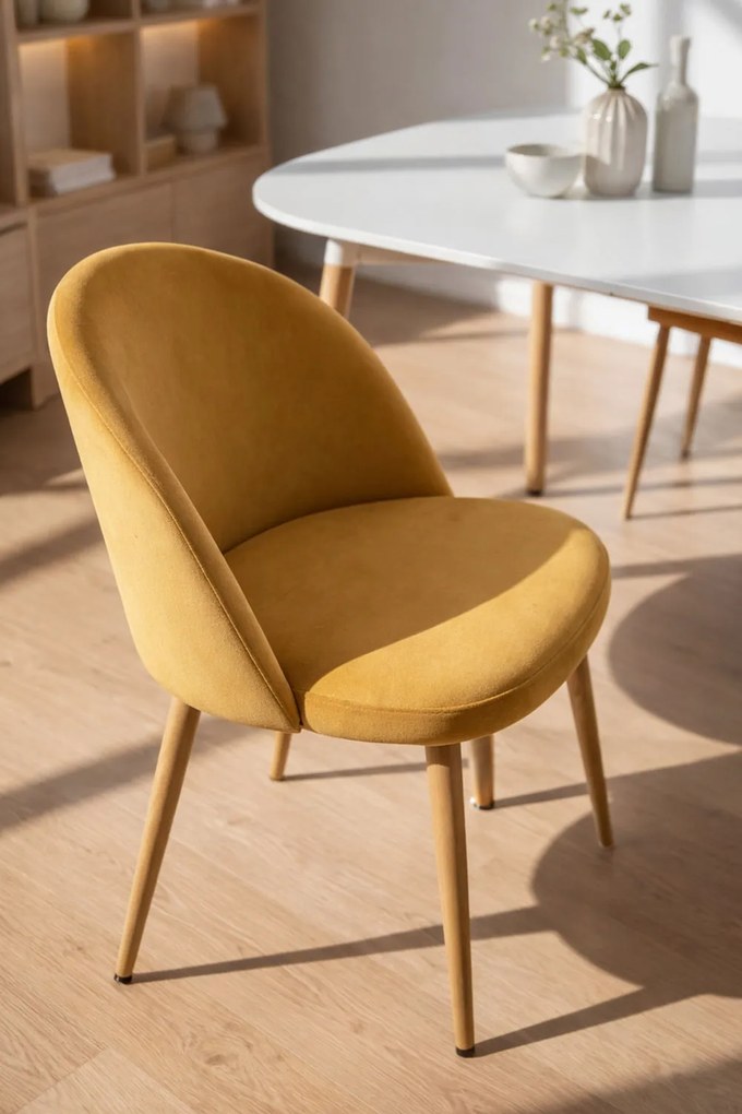 Set 4 fluwelen Vint Stoelen