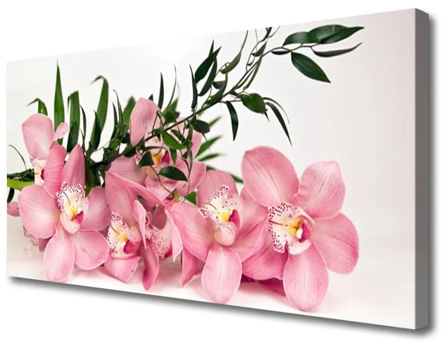 Canvas doek foto Orchideebloemen spa 100x50 cm