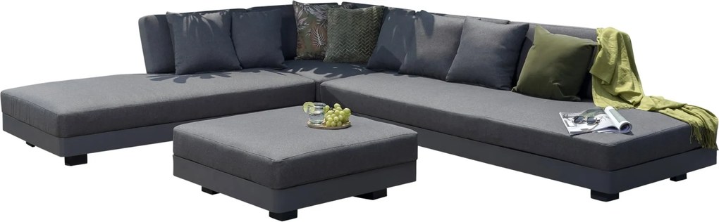 Santa Monica hoek loungeset 4 delig aluminium antraciet