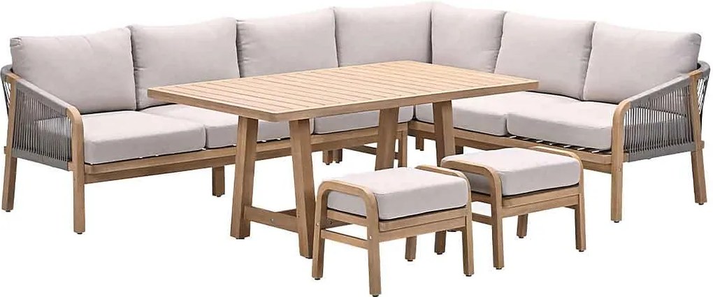 Garden Impressions Alora lounge dining set 5-delig rechts - grey sand