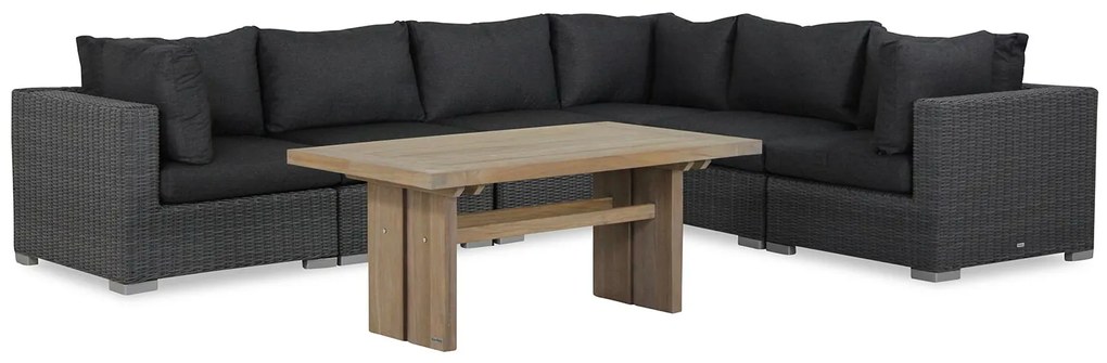 Dining Loungeset 6 personen Wicker Zwart  Garden Collections Toronto/Brighton