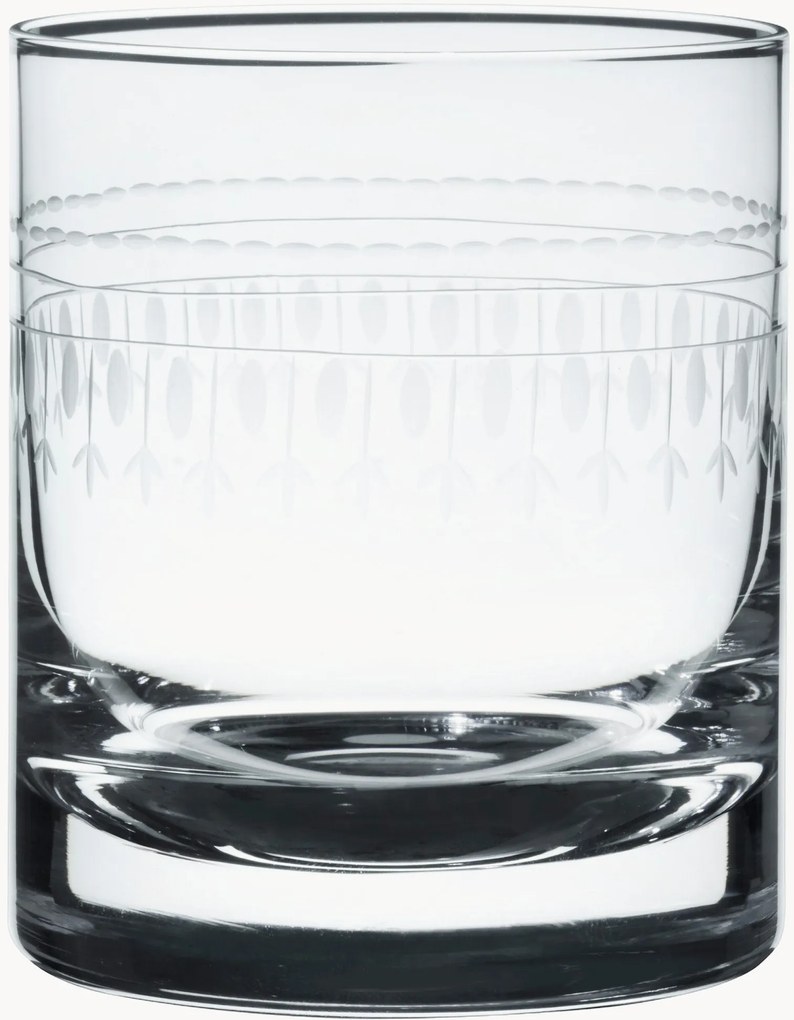 Mondgeblazen kristallen whiskyglazen Ovals, 4-delig