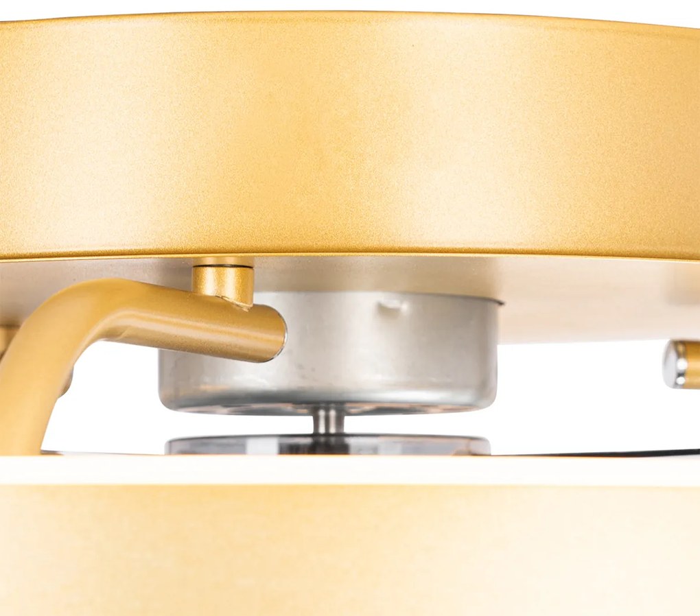 Plafondventilator messing 50cm incl. LED dimbaar met afstandsbediening - Maddy