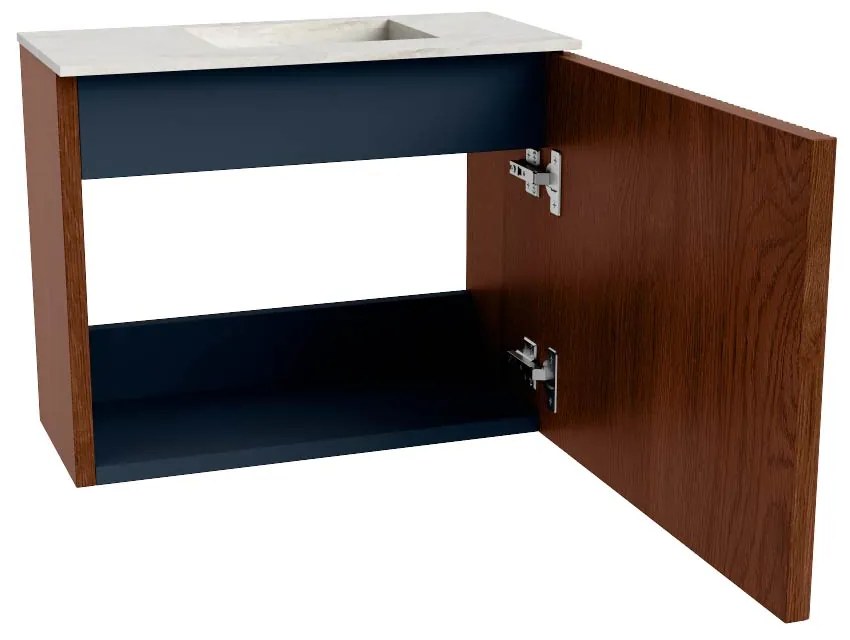 Mondiaz Joya DLux 50cm toiletmeubel ruby met wastafel faye rechts zonder kraangat opalo