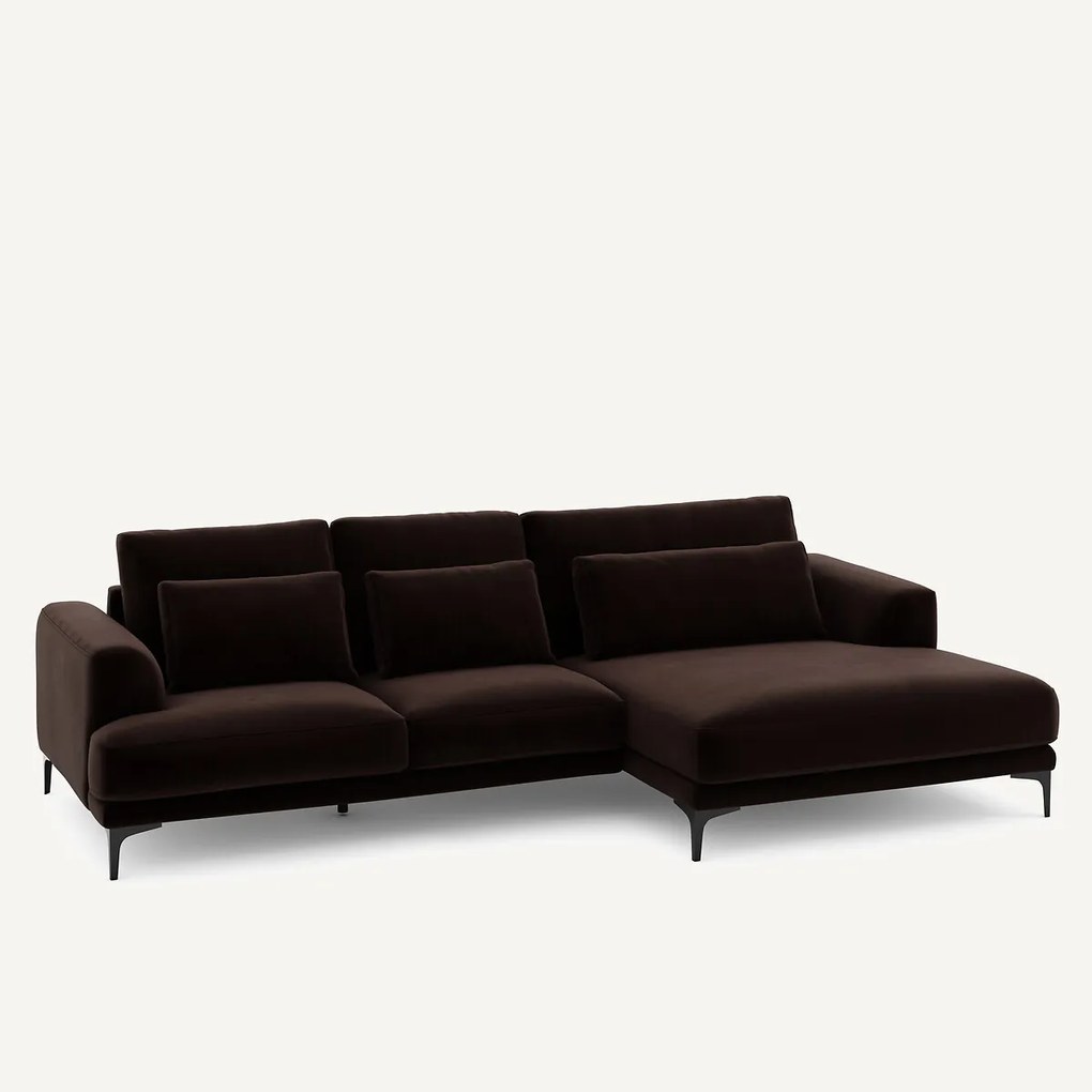 XL hoekbank rechts in fluweel, MARSILE