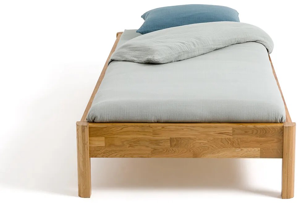 Bed in massief eik met lattenbodem ZULDA 1 persoon