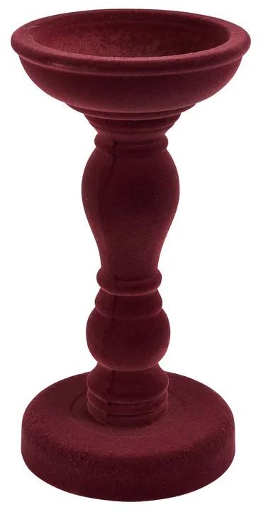 Kaarshouder velvet - rood - 20 cm
